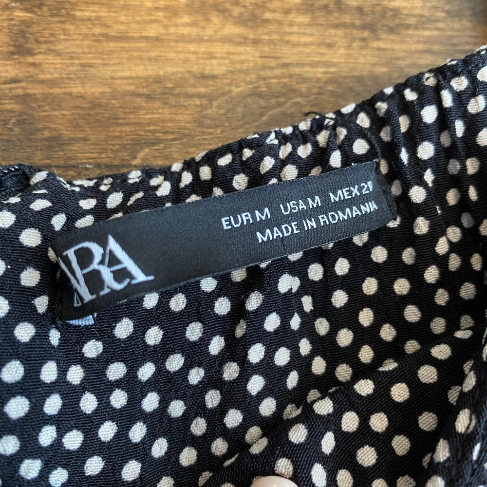 ZARA DRAPED POLKA DOT DRESS TRF - Picture 7 of 16
